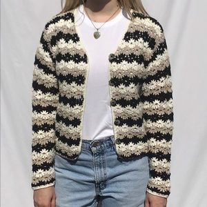 Vintage Curio Hand Knit Boho Crochet Cardigan